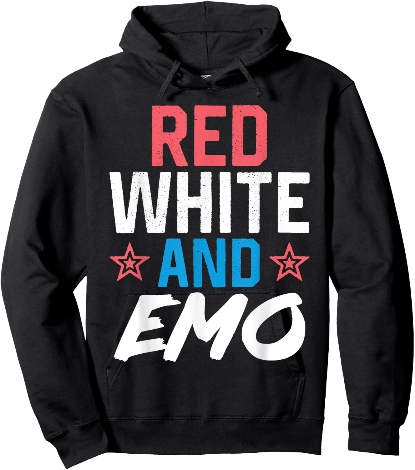 Red White And Emo 4th Of July Merica USA American Emo Women Men Hoodie - Hoodie | Black