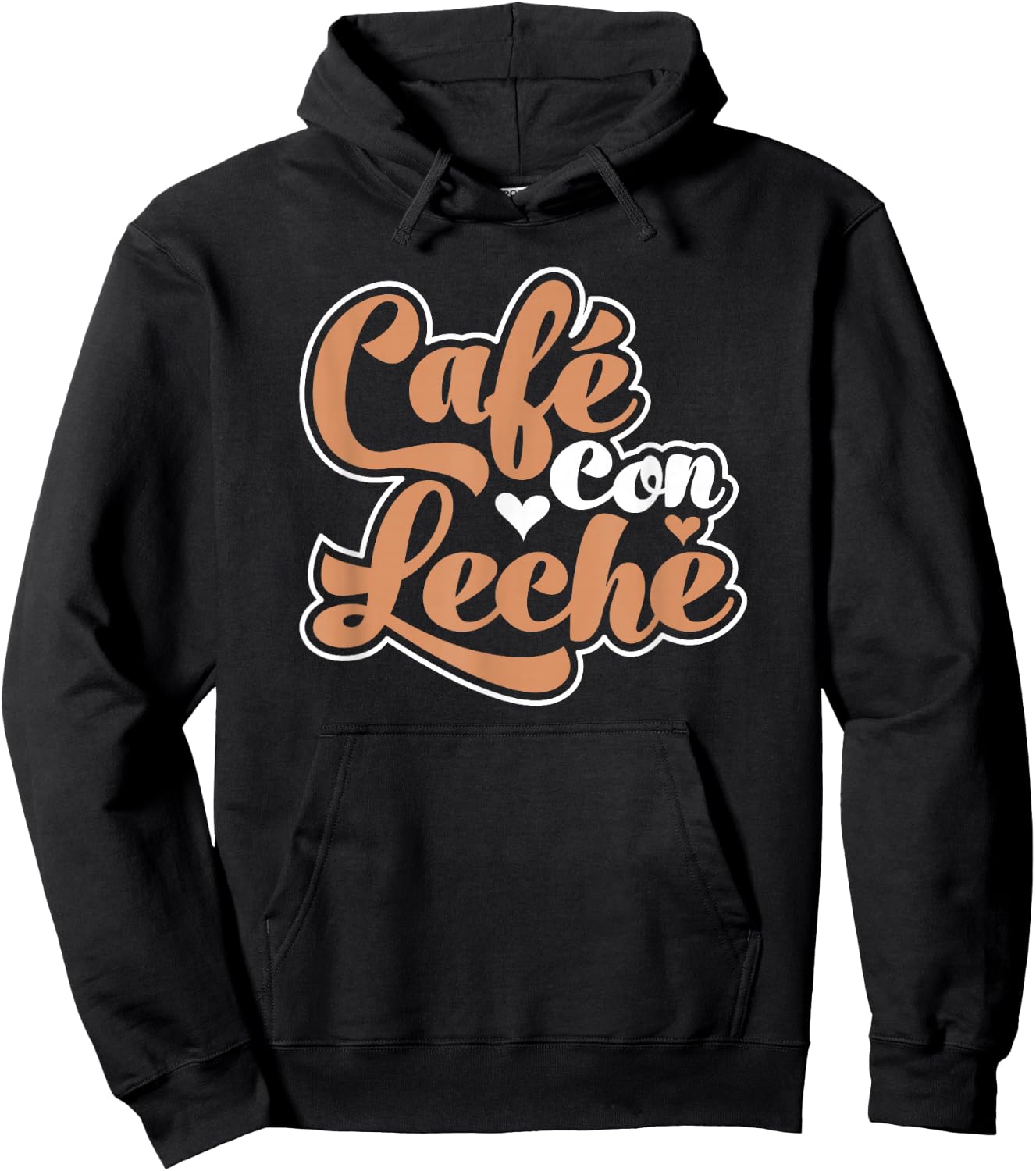 Cute Cafe Con Leche Heart Design Hoodie - Hoodie | Black