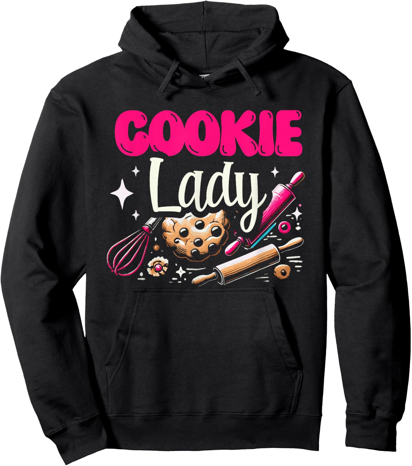 Cookie Lady Cookies Baking Bake Baker Biscuit Hoodie - Hoodie | Black