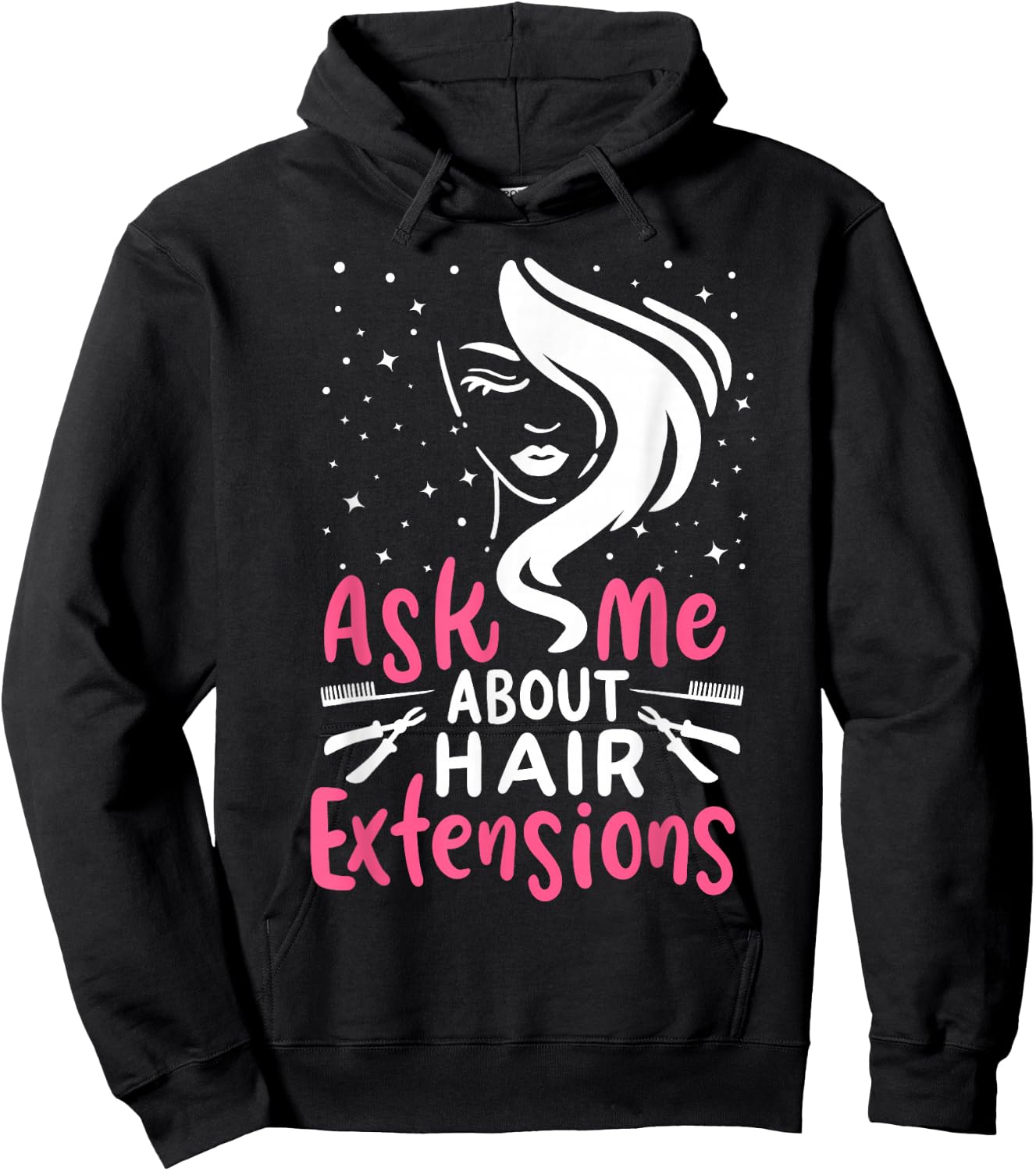 Ask Me About My Hair Extensions Cute Hairdresser Hoodie - Hoodie | Black