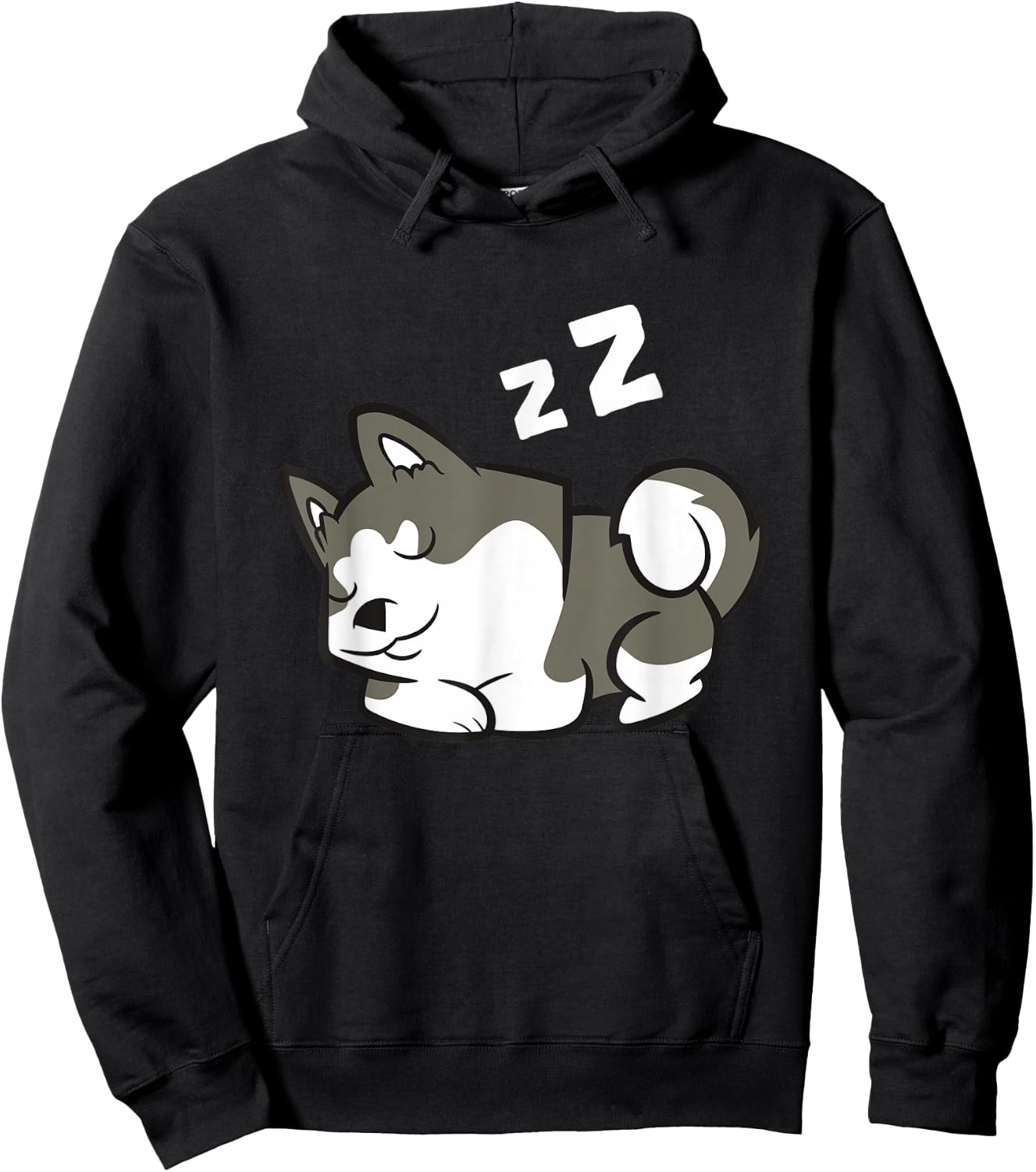 Lazy Husky Dog Sleeping Siberian Husky Hoodie - Hoodie | Black