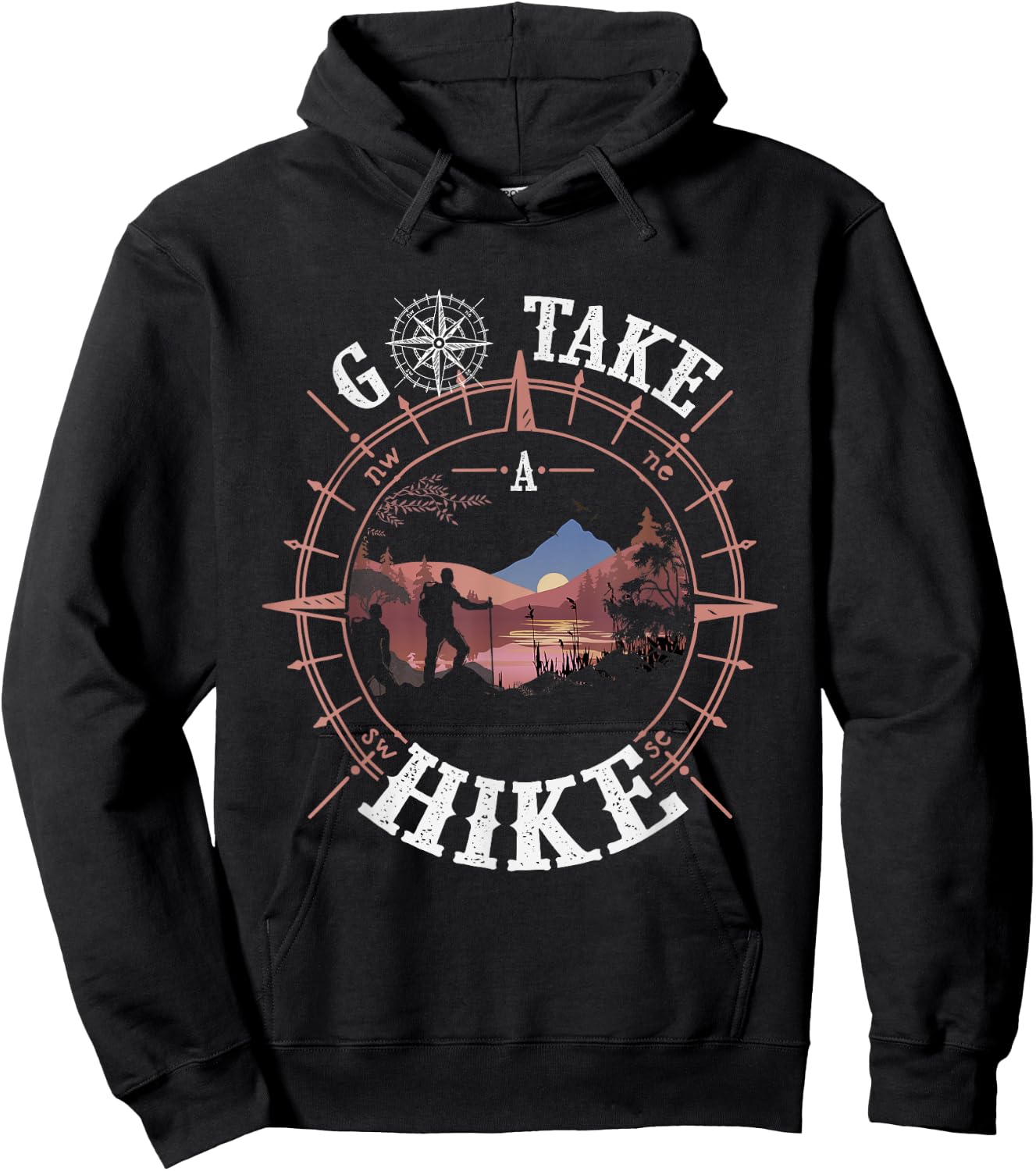 Go Take a Hike Hiking Camping Lovers Funny Outdoors Humor Hoodie - Hoodie | Black