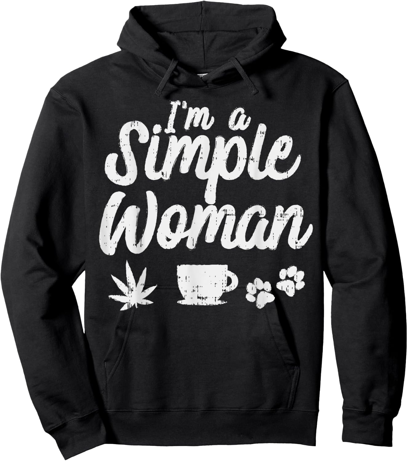 Simple Woman Weed Coffee Dog 420 Cannabis Stoner Girl Hoodie - Hoodie | Black