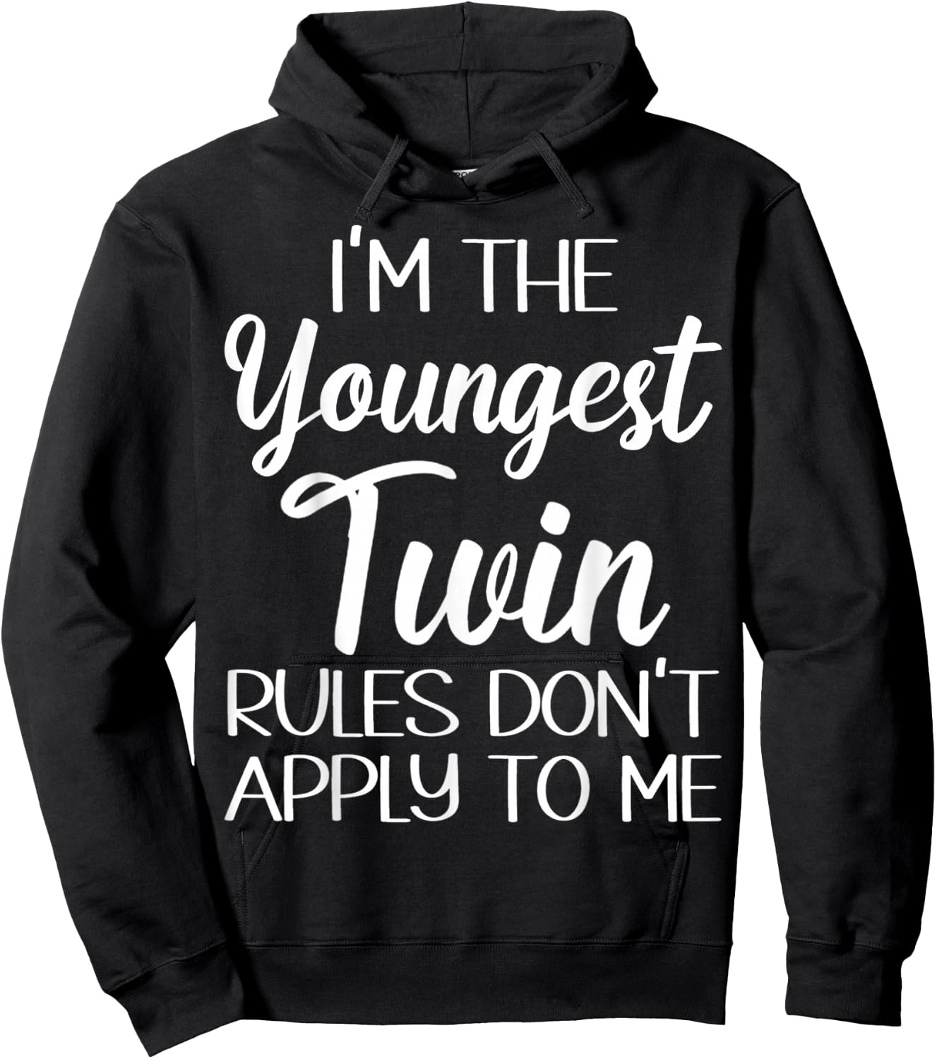 Youngest Twin Shirt Birthday Sibling Funny Twins Matching Hoodie - Hoodie | Black