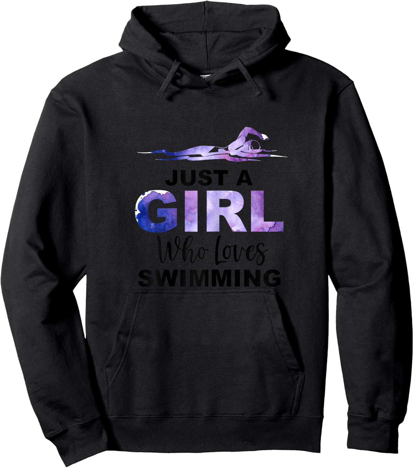 Just A Girl Who Loves Swimming Swim Swimmer Lover Awesome Hoodie - Hoodie | Black