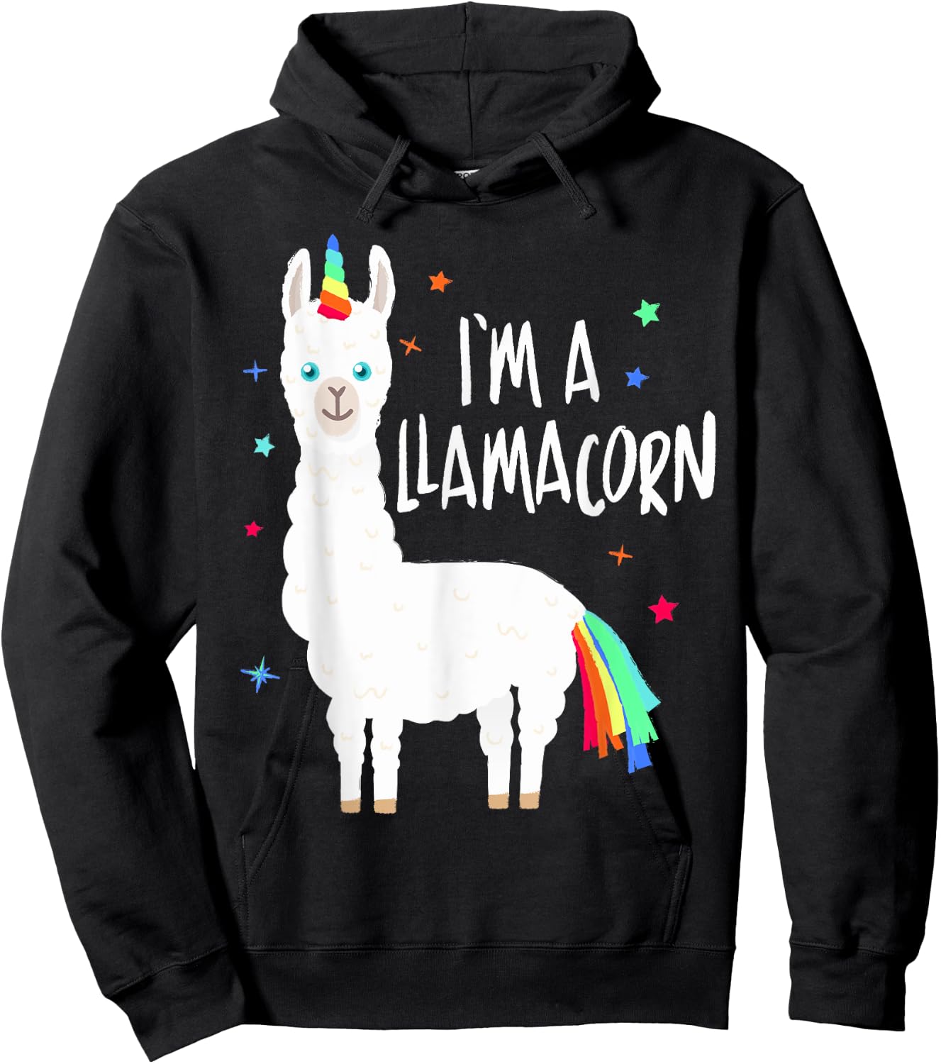 Llamacorn - Funny Cute Llama Unicorn Hoodie - Hoodie | Black