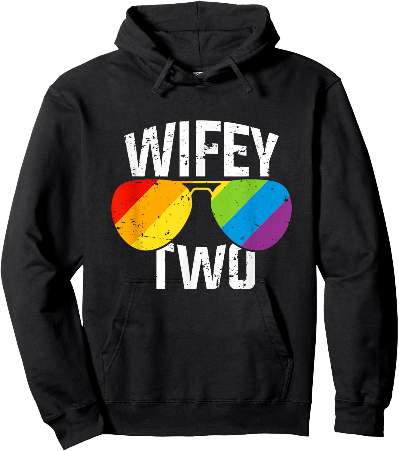 Lesbian Pride Wifey Two Bride Matching Couples Gift Shirt Hoodie - Hoodie | Black