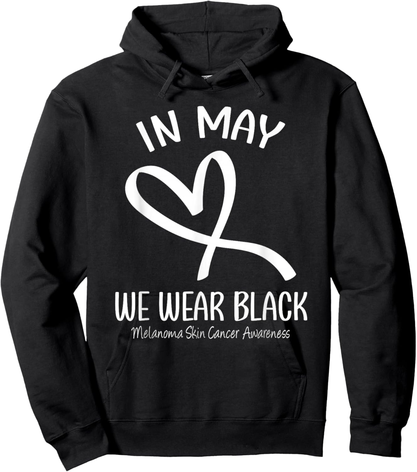 Heart In May We Wear Black Skin Cancer Melanoma Awareness Hoodie - Hoodie | Black