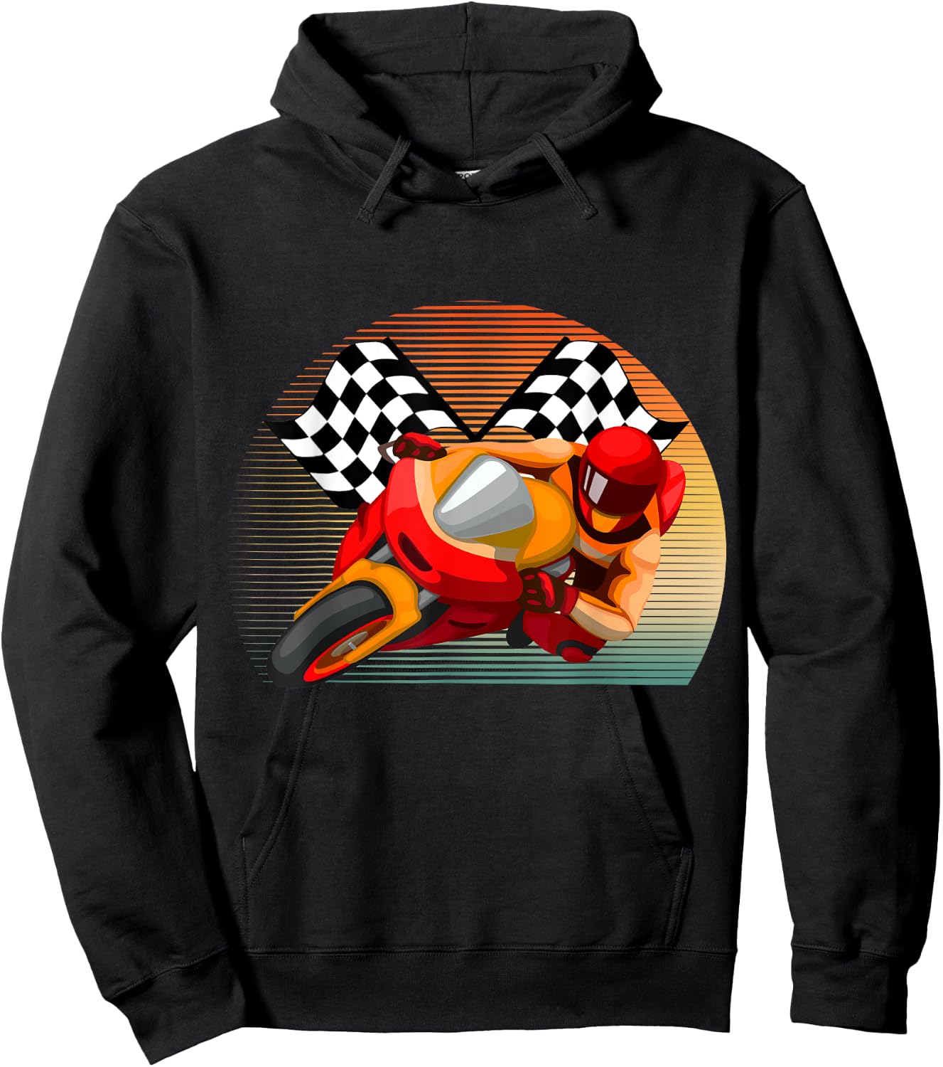 Vintage Retro Style Motorbike Moto GP Sport Racing Fan Hoodie - Hoodie | Black