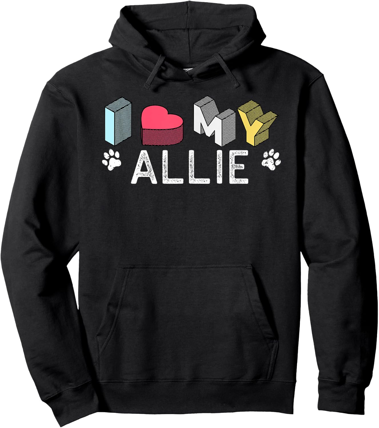 Allie Personalized Dog Name Allie Pet Lover Men Women Kids Hoodie - Hoodie | Black