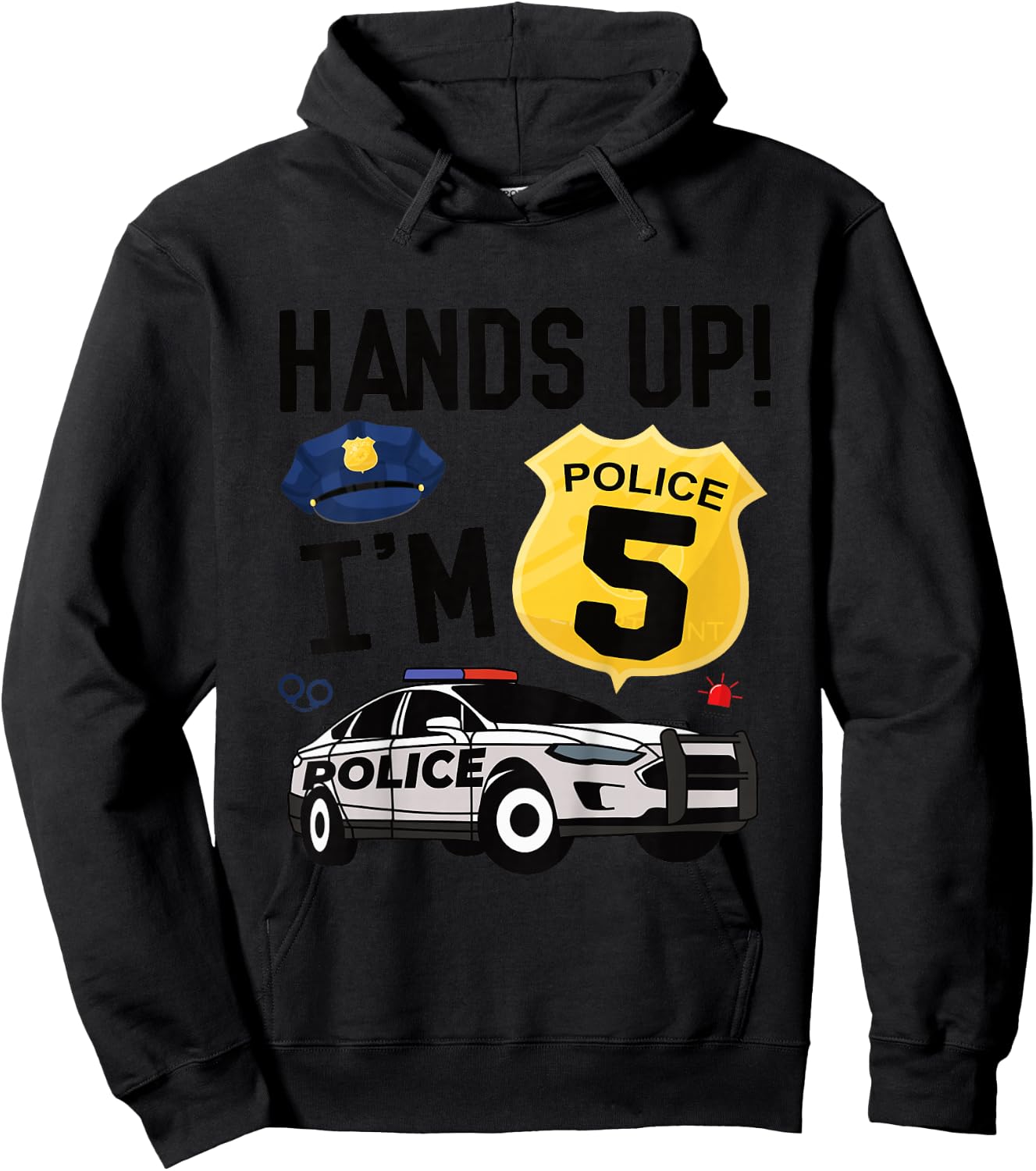 5th Birthday Policeman Boy Five Year Old Police Officer Hoodie - Hoodie | Black