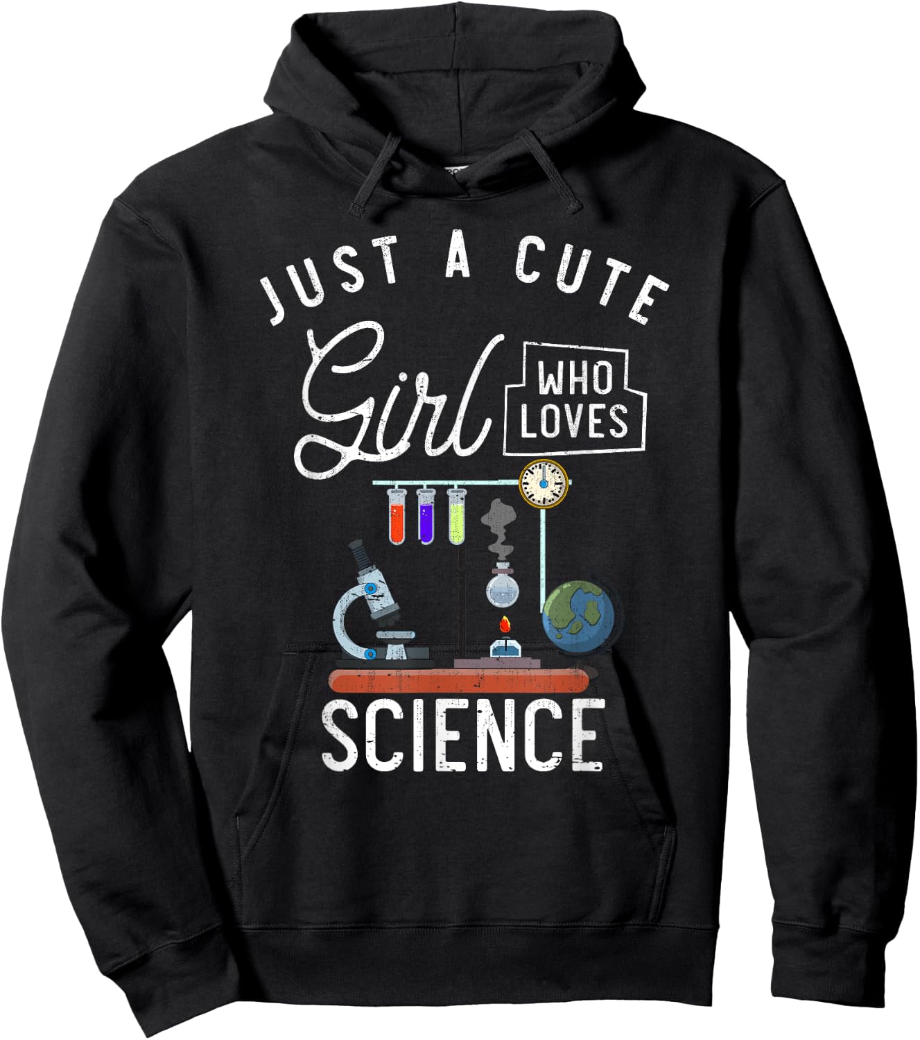 Scientist Women Lab Just A Cute Girl Who Loves Science Hoodie - Hoodie | Black