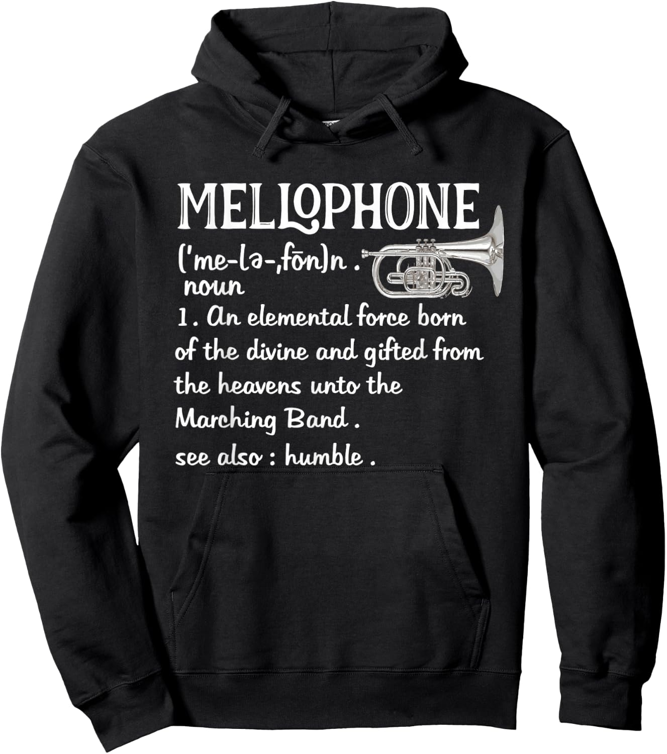 Marching Band Gifts Mellophone Shirt Mellophone Lyre Hoodie - Hoodie | Black