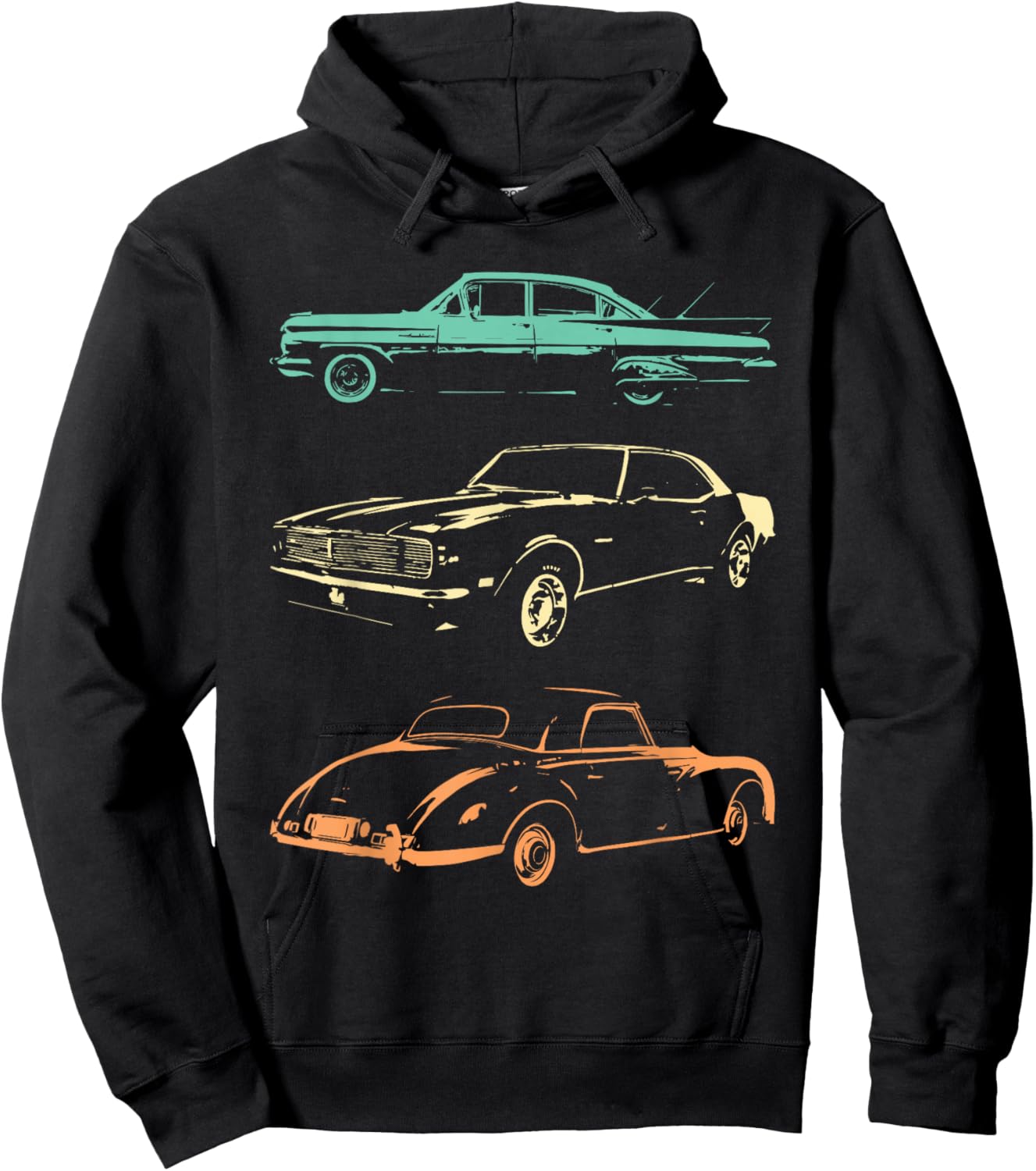 Vintage Cars - 80s & 90s Graphic Retro Hoodie - Hoodie | Black