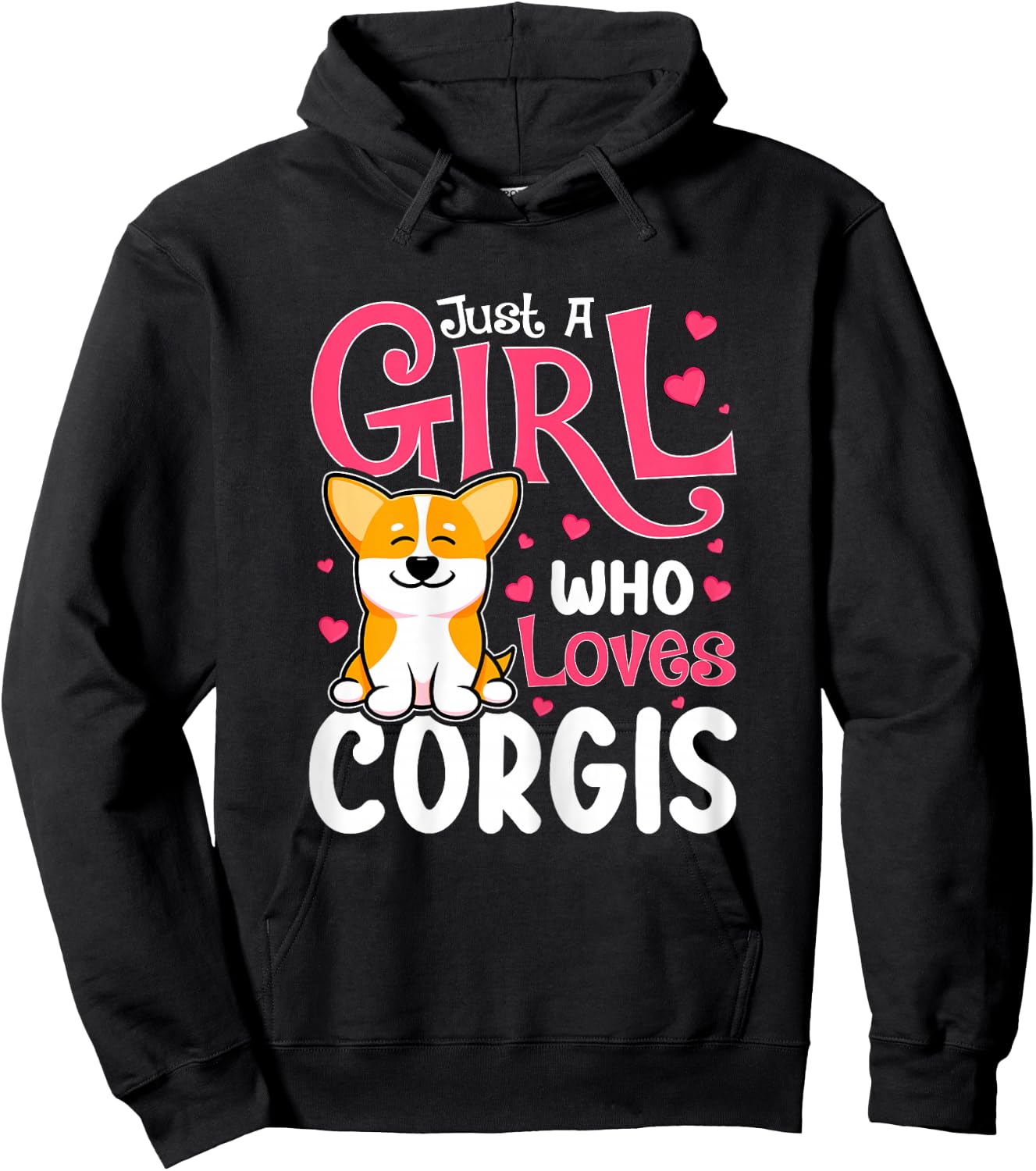Just A Girl Who Loves Corgis Cute Dog Lover Women Novelty Hoodie - Hoodie | Black