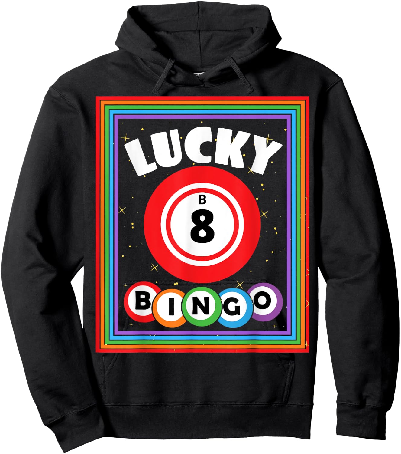Lucky Bingo Number B8 Lucky Bingo Ball Bingo Lover Hoodie - Hoodie | Black