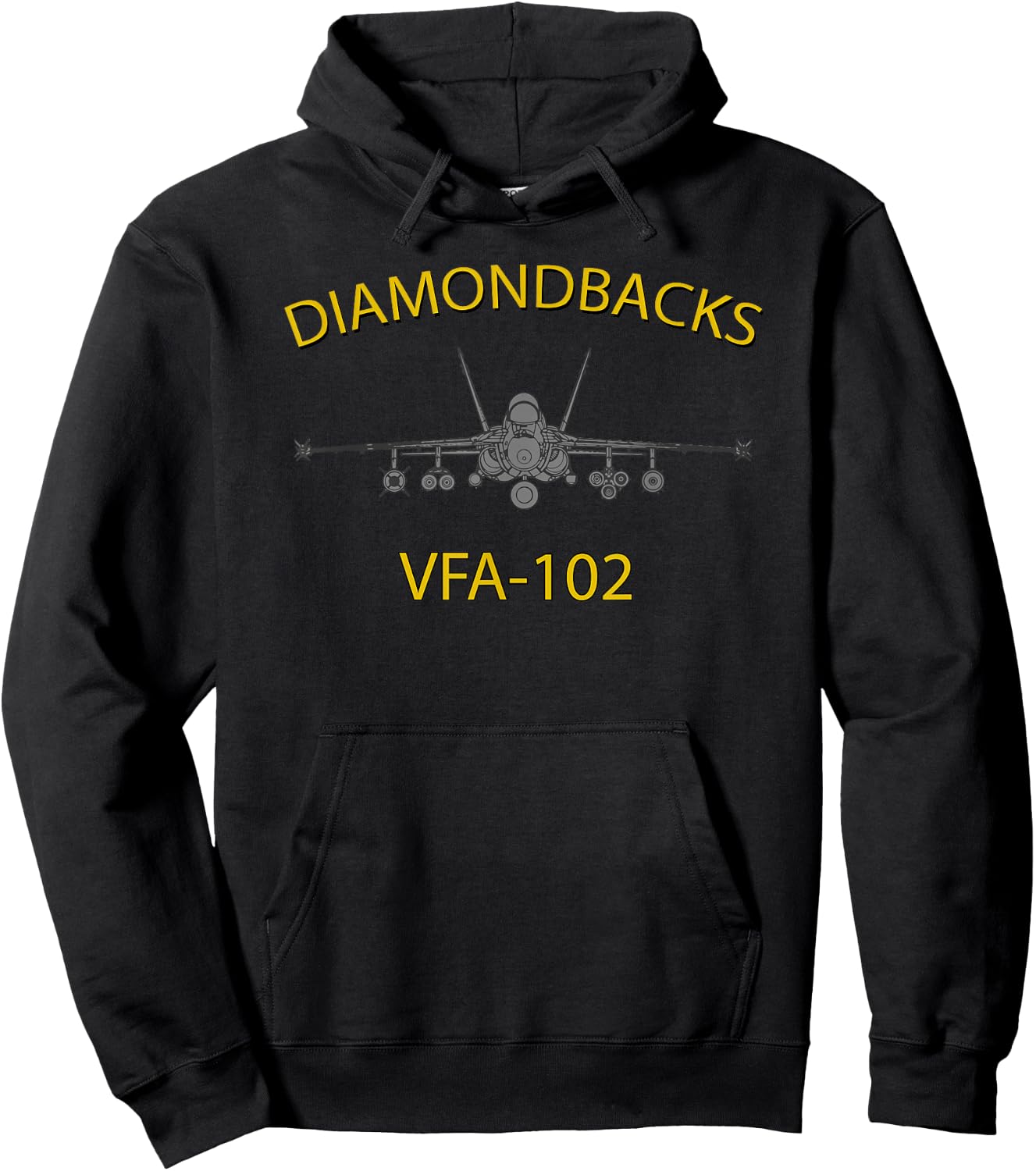 VFA-102 Diamondbacks Squadron F-18 Super Hornet Hoodie - Hoodie | Black