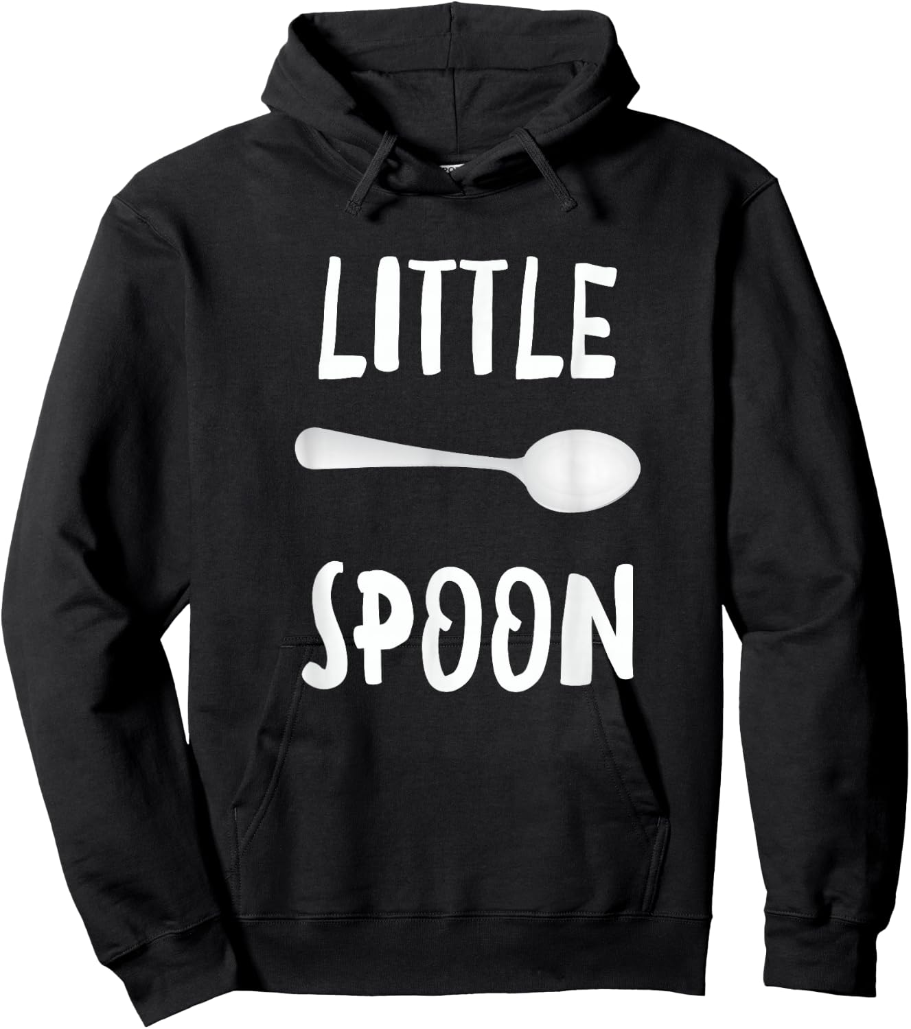 Little Spoon Big Spoon Shirts -Adults Black Small Classic Fit Short Sleeve Hoodie - Hoodie | Black