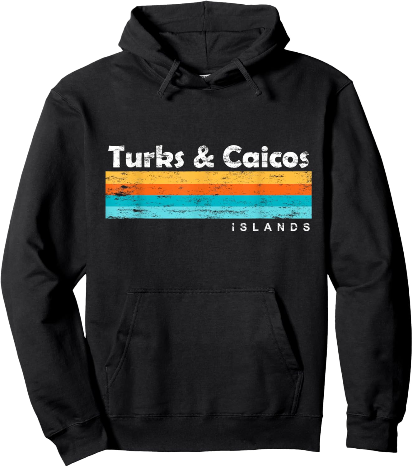 Vintage Turks & Caicos Islands Palm Trees Grace Bay Beach Hoodie - Hoodie | Black