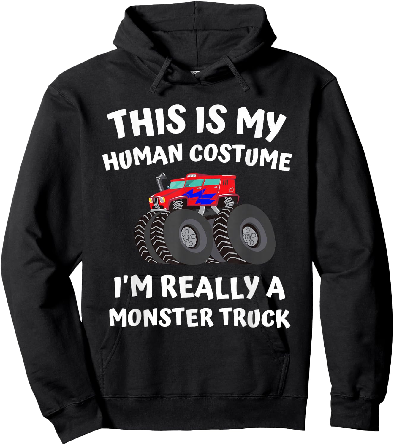 Kids Monster Truck Halloween Costume Toddler Boys 5T 4T Hoodie - Hoodie | Black