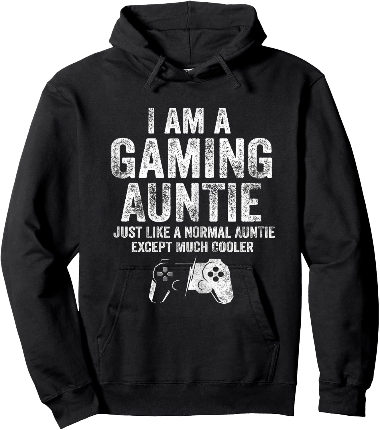 I Am A Gaming Auntie Shirt Funny Video Gamer Aunt Gifts Game Hoodie - Hoodie | Black