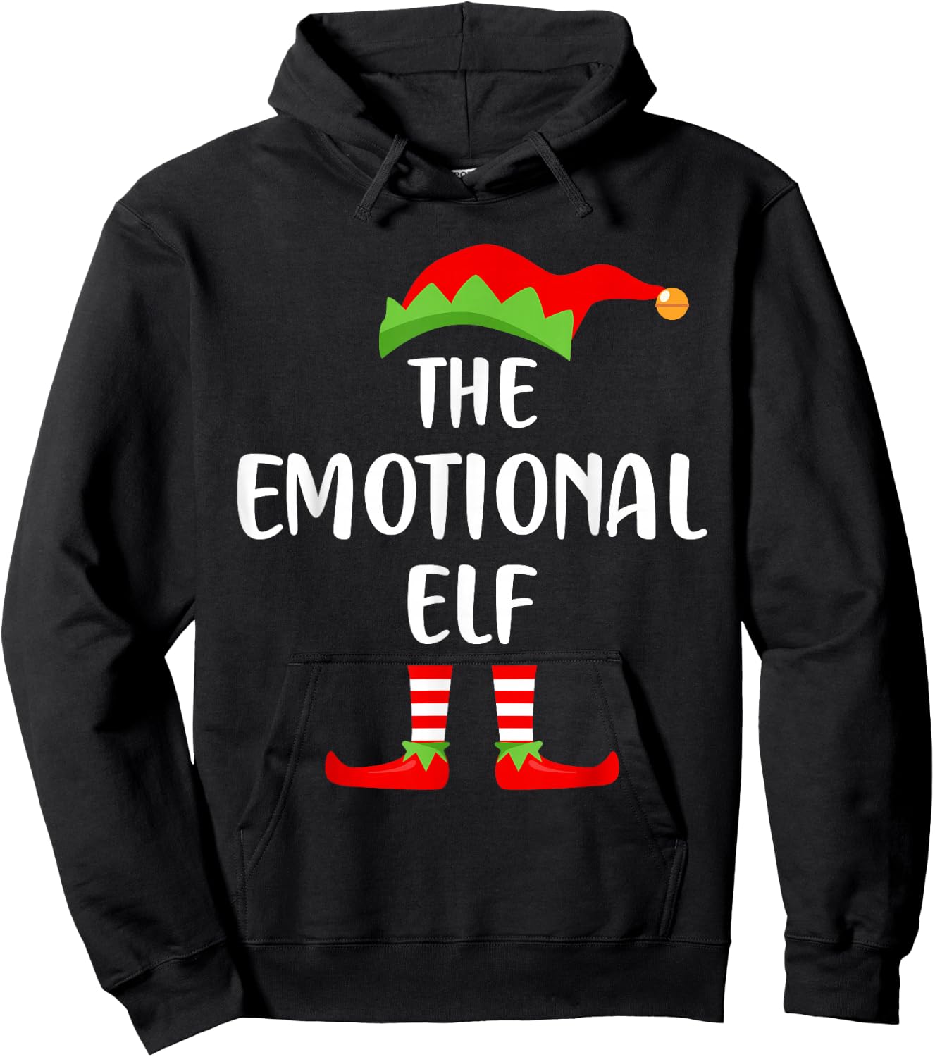 The Emotional Elf Christmas Party Matching Family Pajama Hoodie - Hoodie | Black