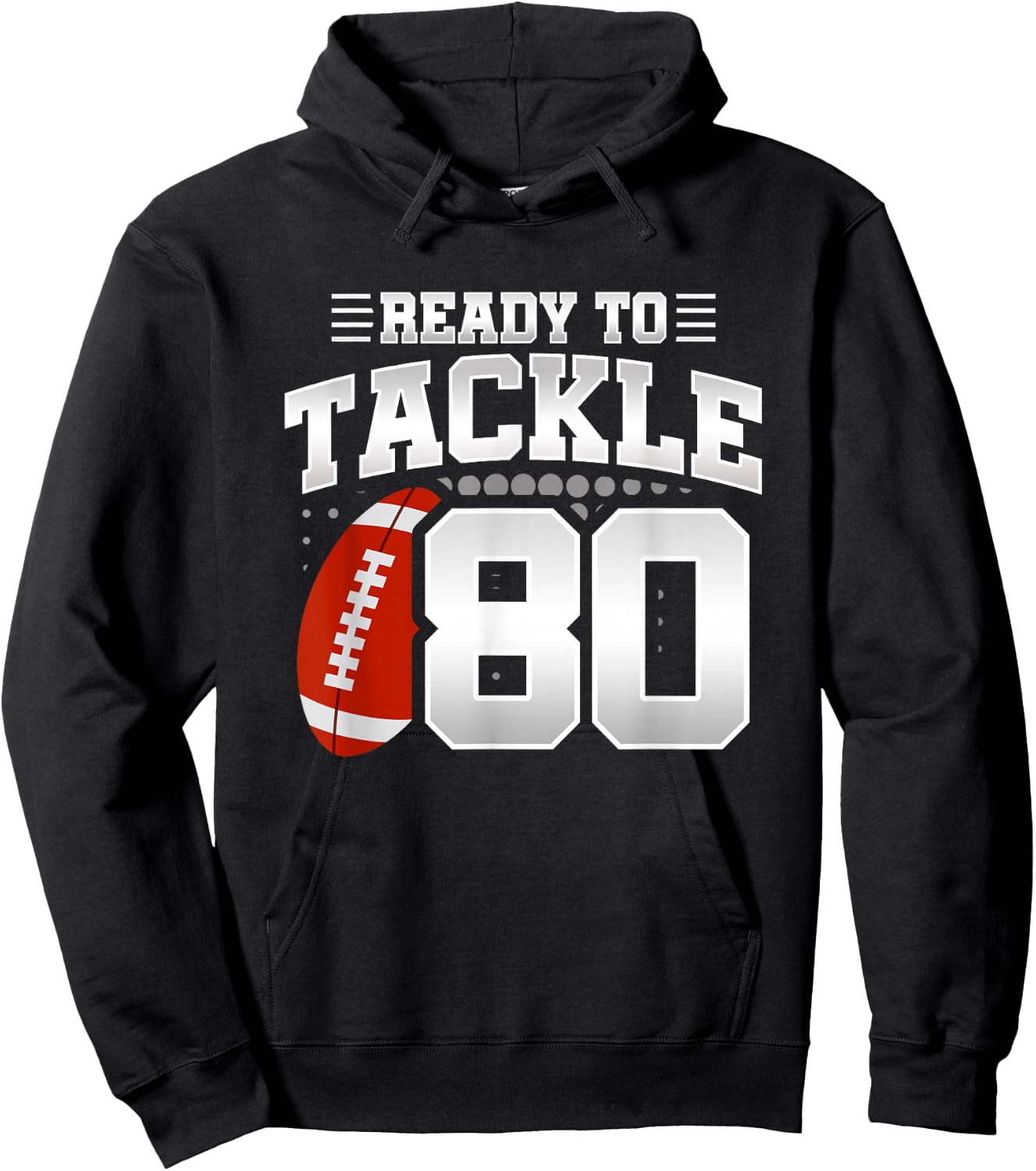 80th Birthday - Football Birthday Party - 80th Birthday Hoodie - Hoodie | Black