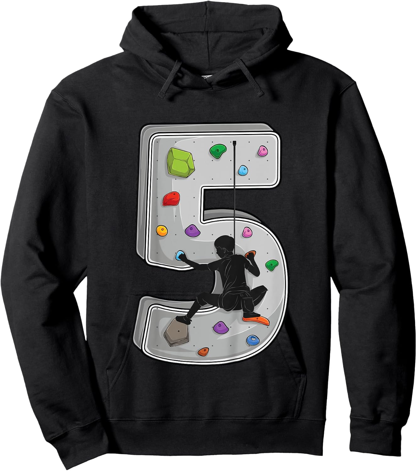 5 year old rock climbing 5th birthday Adventures Climber Hoodie - Hoodie | Black