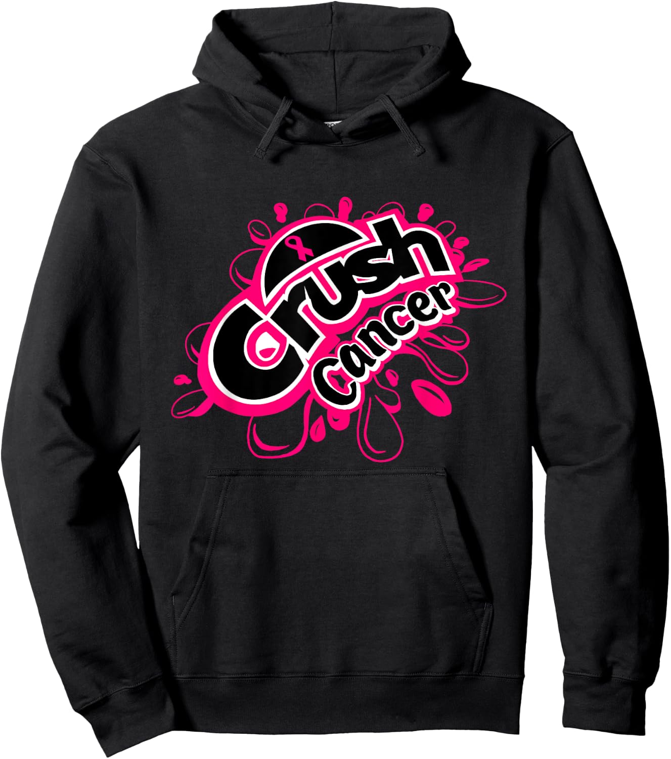 Crush cancer breast cancer awareness Hoodie - Hoodie | Black