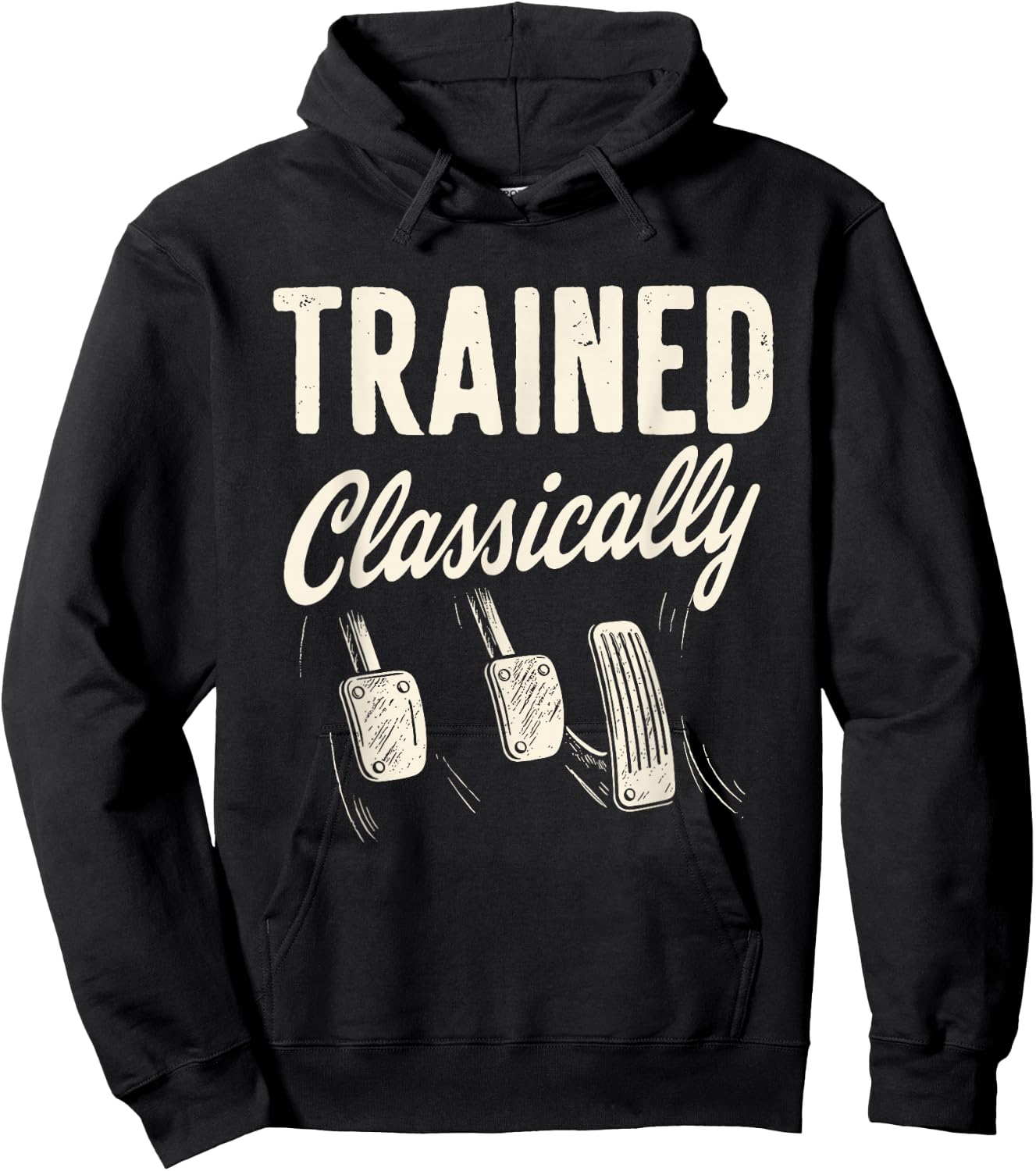 Classically Trained Retro Manual Transmission Driver Humor Hoodie - Hoodie | Black