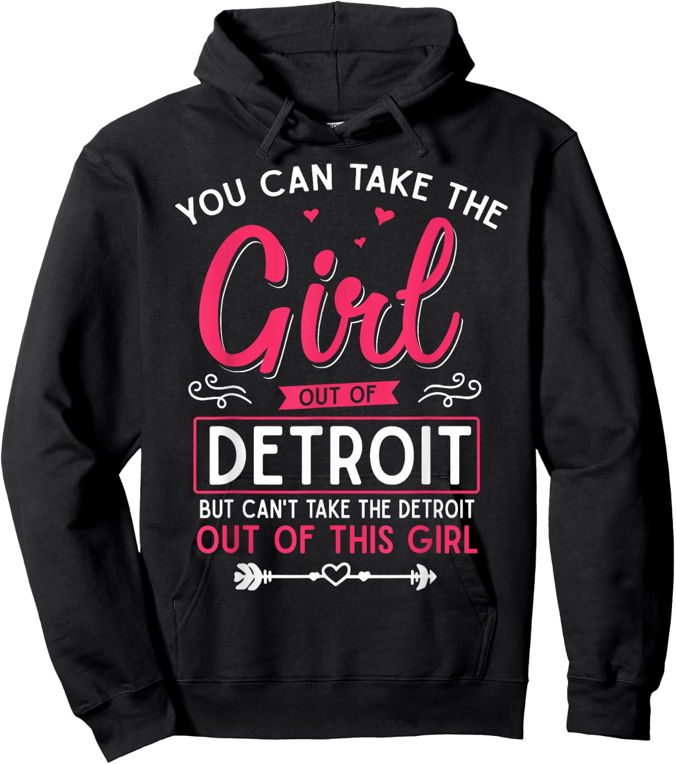 Girl Out of Detroit MI Michigan, Funny Home Roots Hoodie - Hoodie | Black