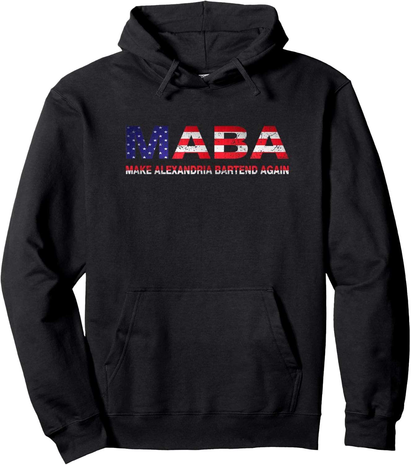 MABA Make AOC Alexandria Ocasio-Cortez Bartend Again US Flag Hoodie - Hoodie | Black