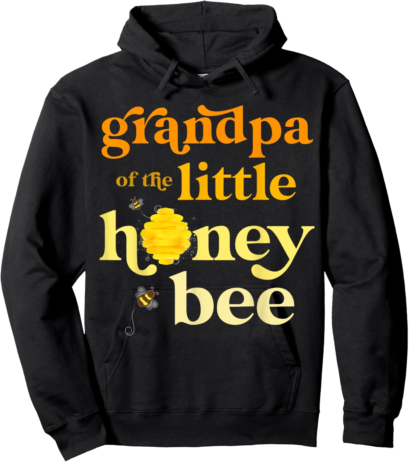 Grandpa Little Honey Bee Birthday Gender Reveal Baby Shower Hoodie - Hoodie | Black