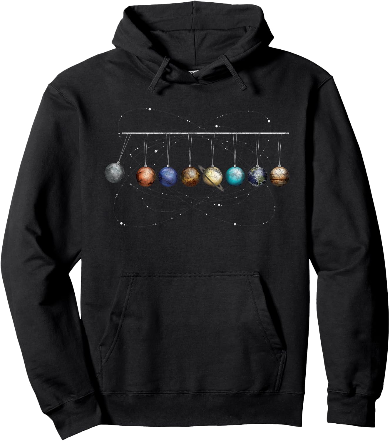 Funny Planets Planetary System Solar Pendulum Graphic Hoodie - Hoodie | Black