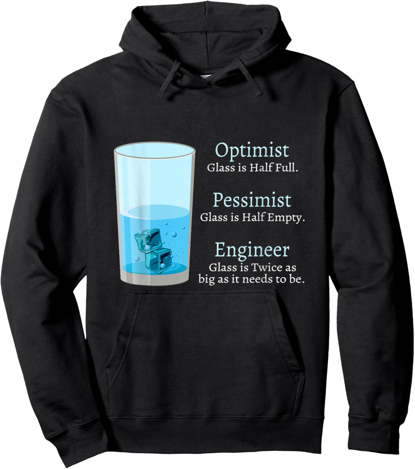engineering Computer civil Optimist Glass Engineer Hoodie - Hoodie | Black
