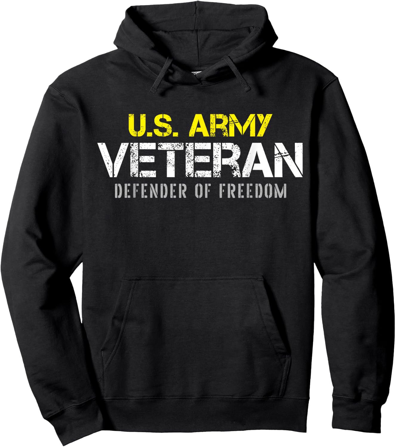 U.S. Army Proud Army Veteran Vintage Hoodie - Hoodie | Black