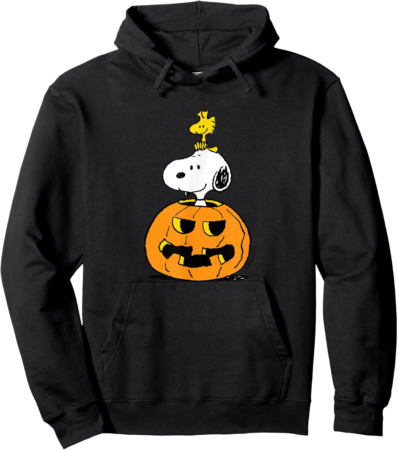 Peanuts - Halloween - Snoopy Woodstock Pumpkin Hoodie - Hoodie | Black