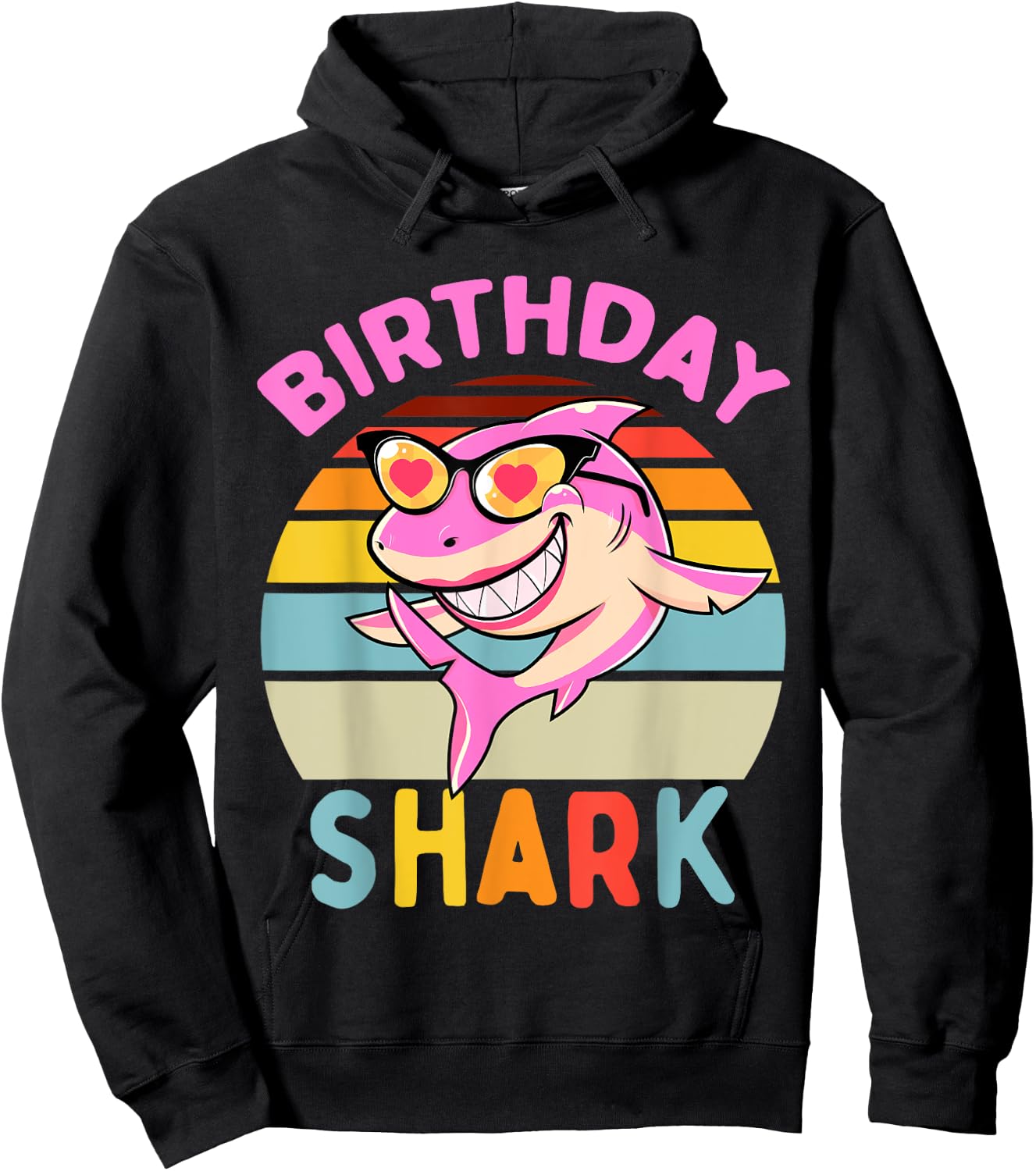 Shark Birthday Toddler Girls Kids Matching Family Girl Hoodie - Hoodie | Black