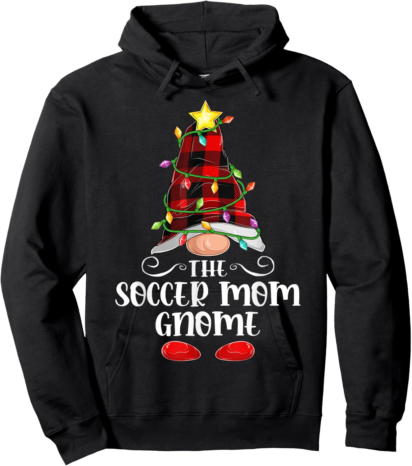 The Soccer Mom Gnome Matching Family Group Christmas Gnome Hoodie - Hoodie | Black