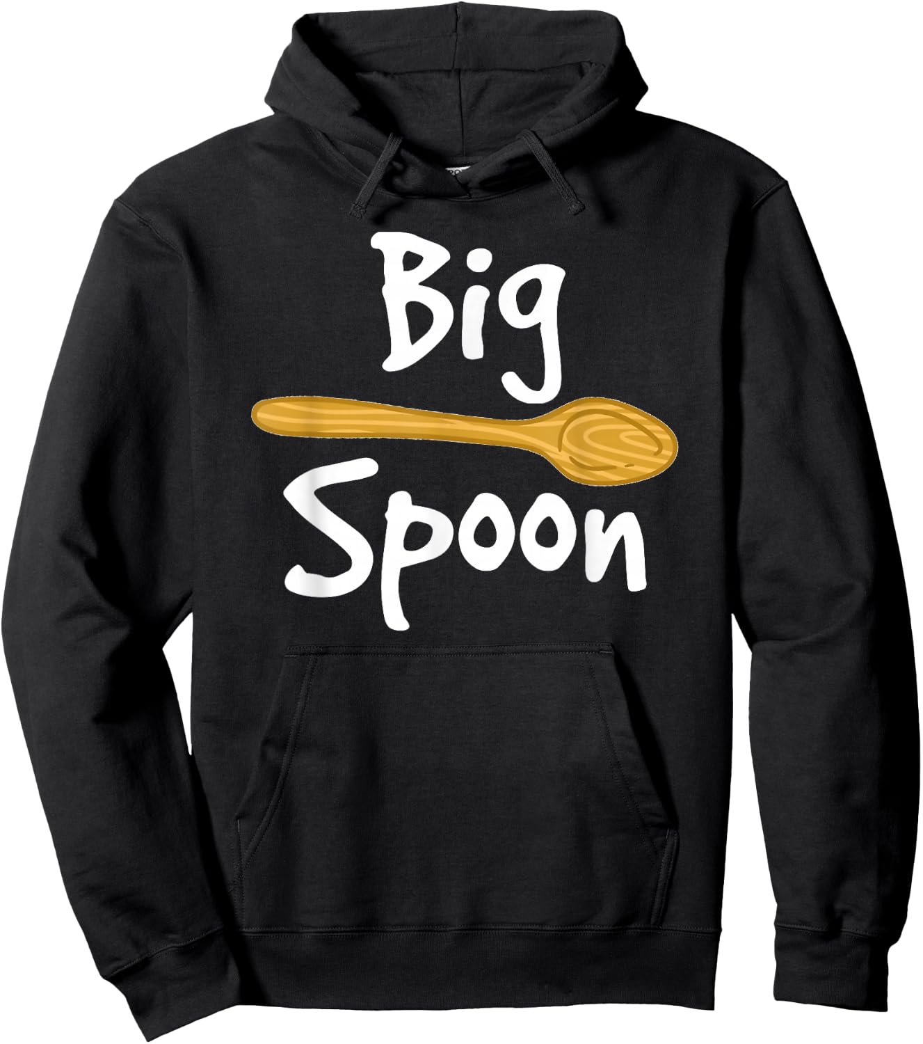 Cute Big Spoon Little Spoon Matching Couple Hoodie - Hoodie | Black