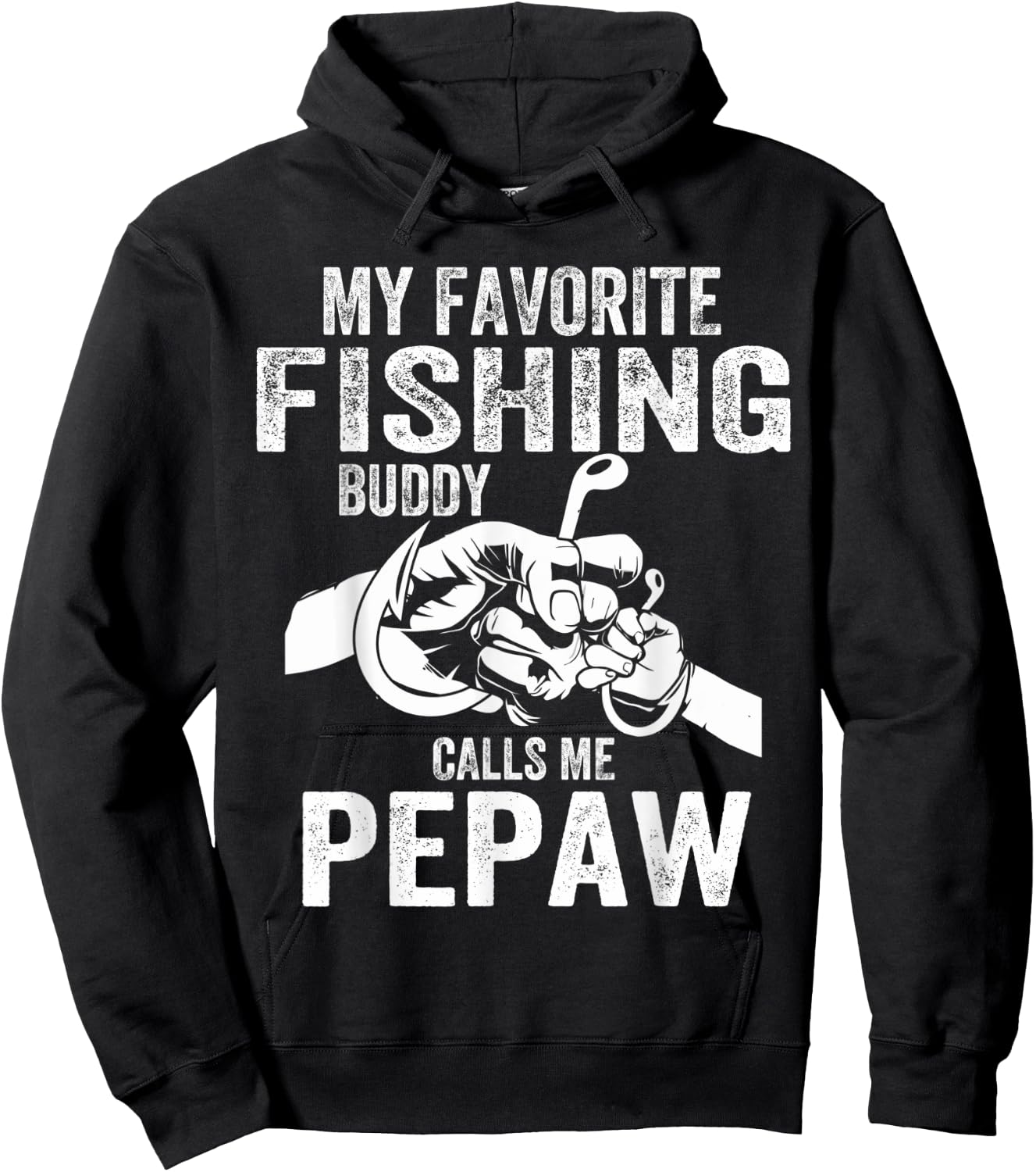 My Favorite Fishing Buddies Call Me Pepaw Fisherman Hoodie - Hoodie | Black