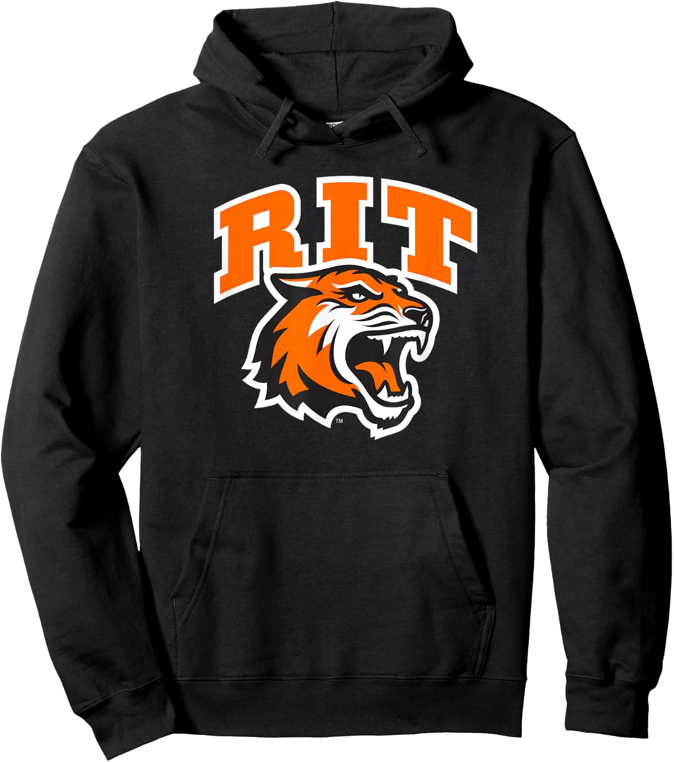 Rochester Institute of Technology RIT Tiger Stacked Logo Hoodie - Hoodie | Black