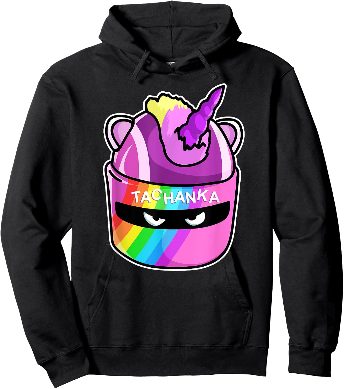 Komodo Designs Lord Tachanka Unicorn Cartoon Christmas - Black, Small, Classic Fit, , Short Sleeve Hoodie - Hoodie | Black