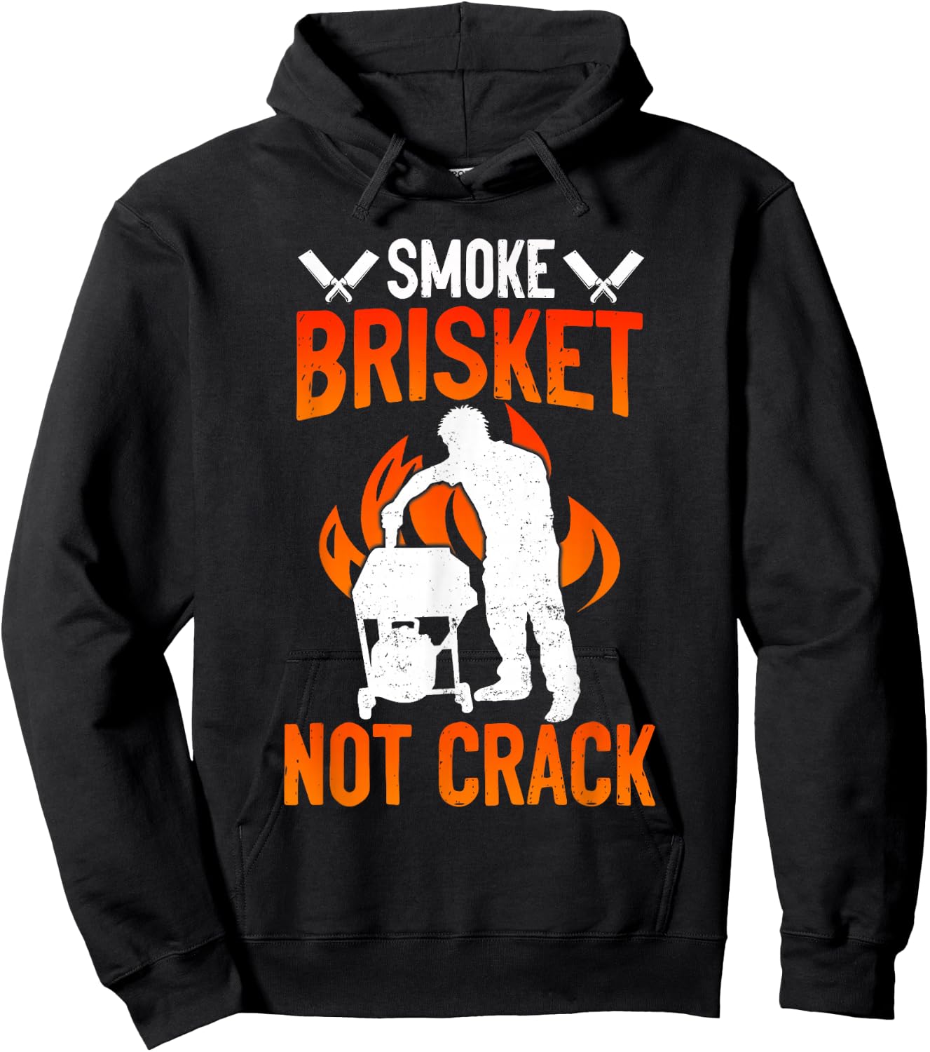 Smoke Brisket Not Crack Funny BBQ Hoodie - Hoodie | Black