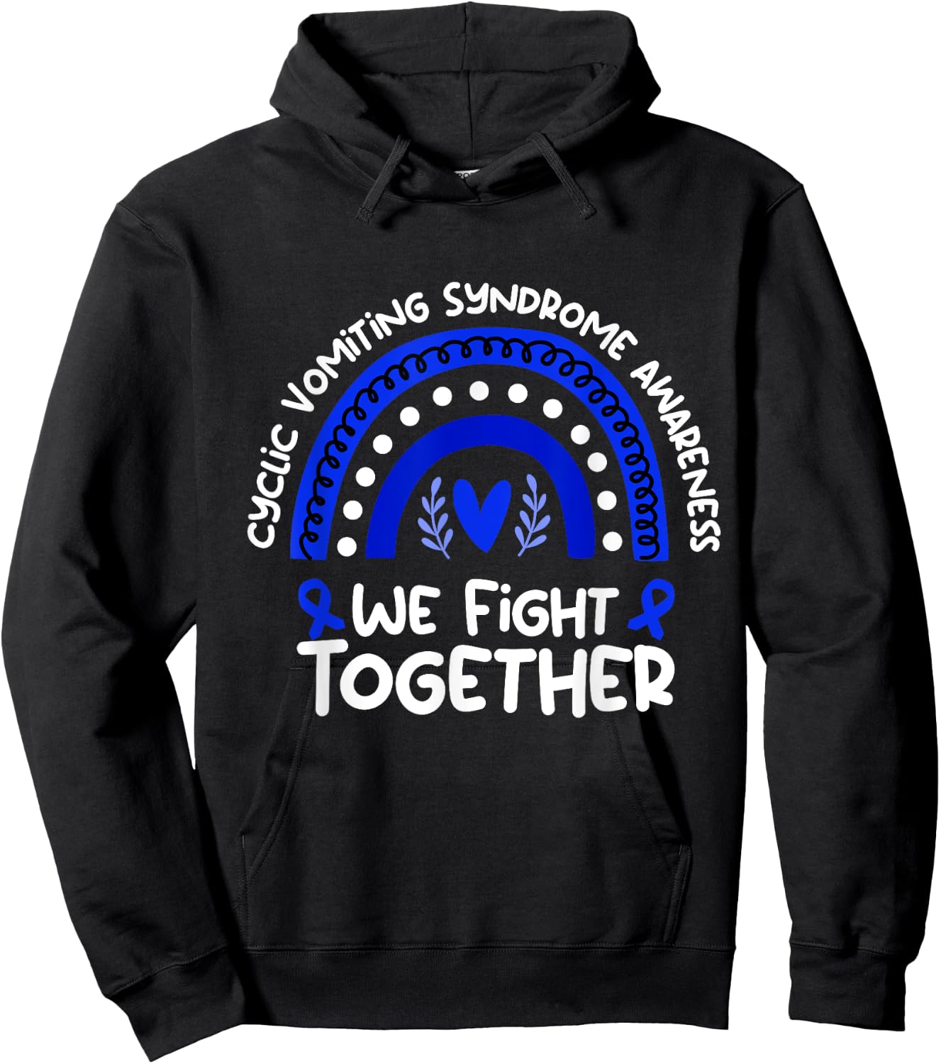 We Fight Together | Cyclic Vomiting Syndrome Awareness Hoodie - Hoodie | Black