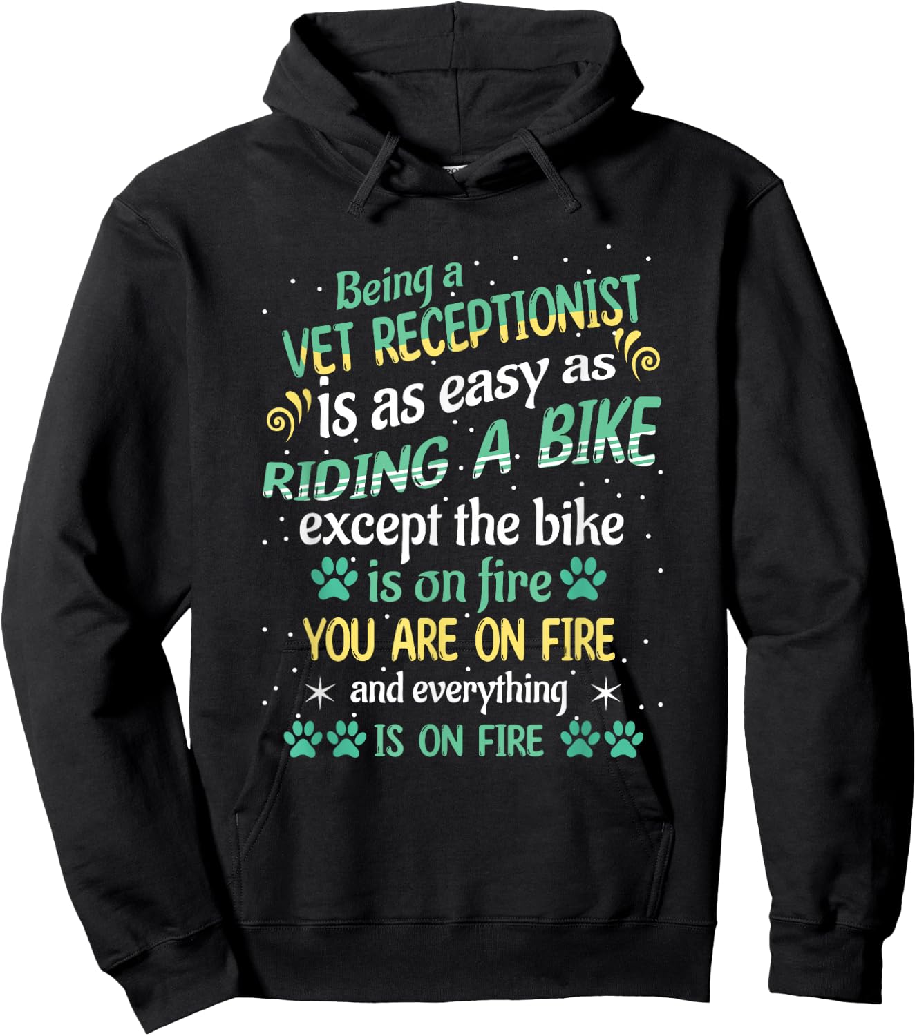 Funny Riding Bike Vet Receptionist Veterinary Tech Assistant Hoodie - Hoodie | Black