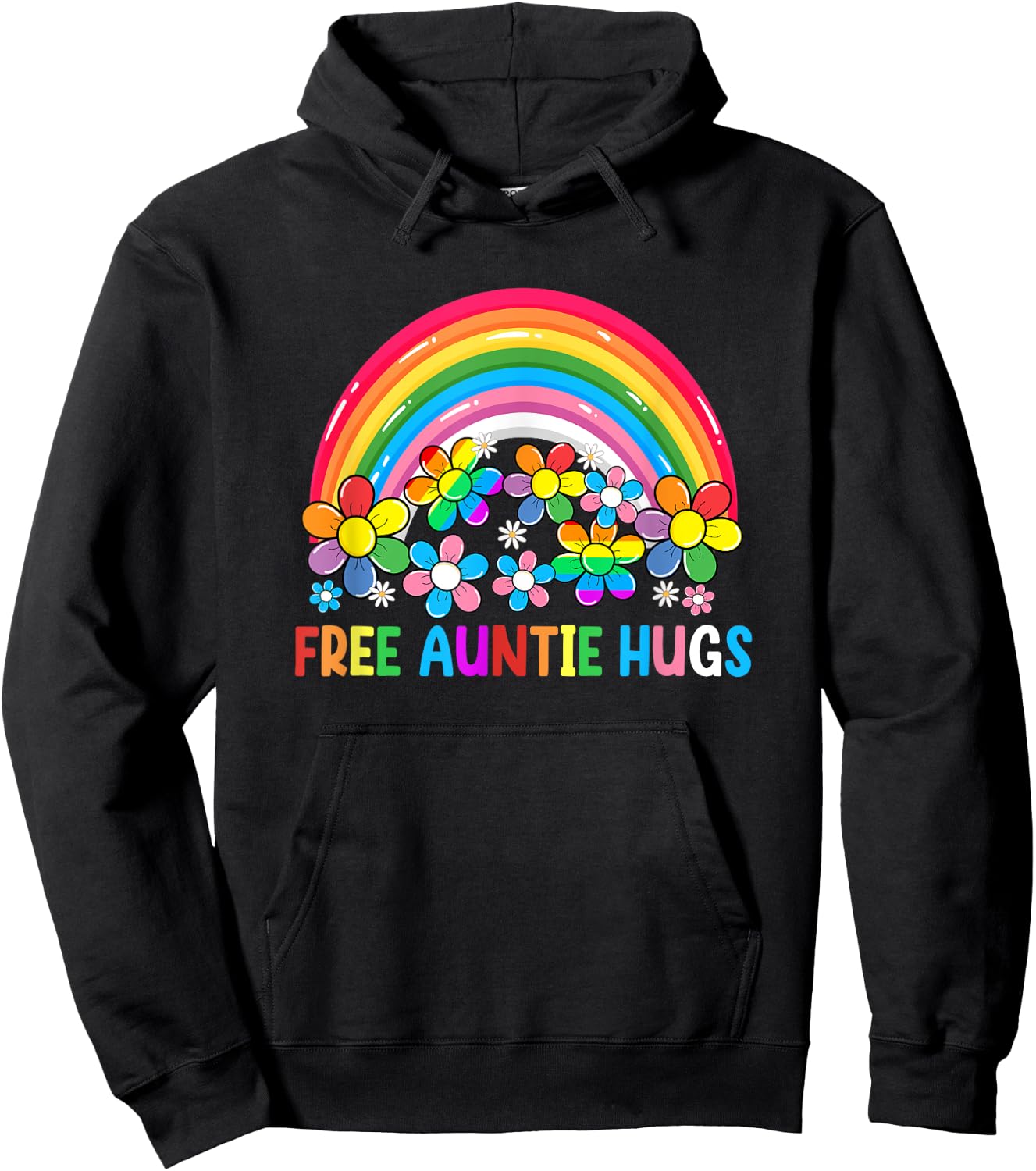 Free Auntie Hugs Lgbt Gay Lesbian Transgender Pride Rainbow Hoodie - Hoodie | Black