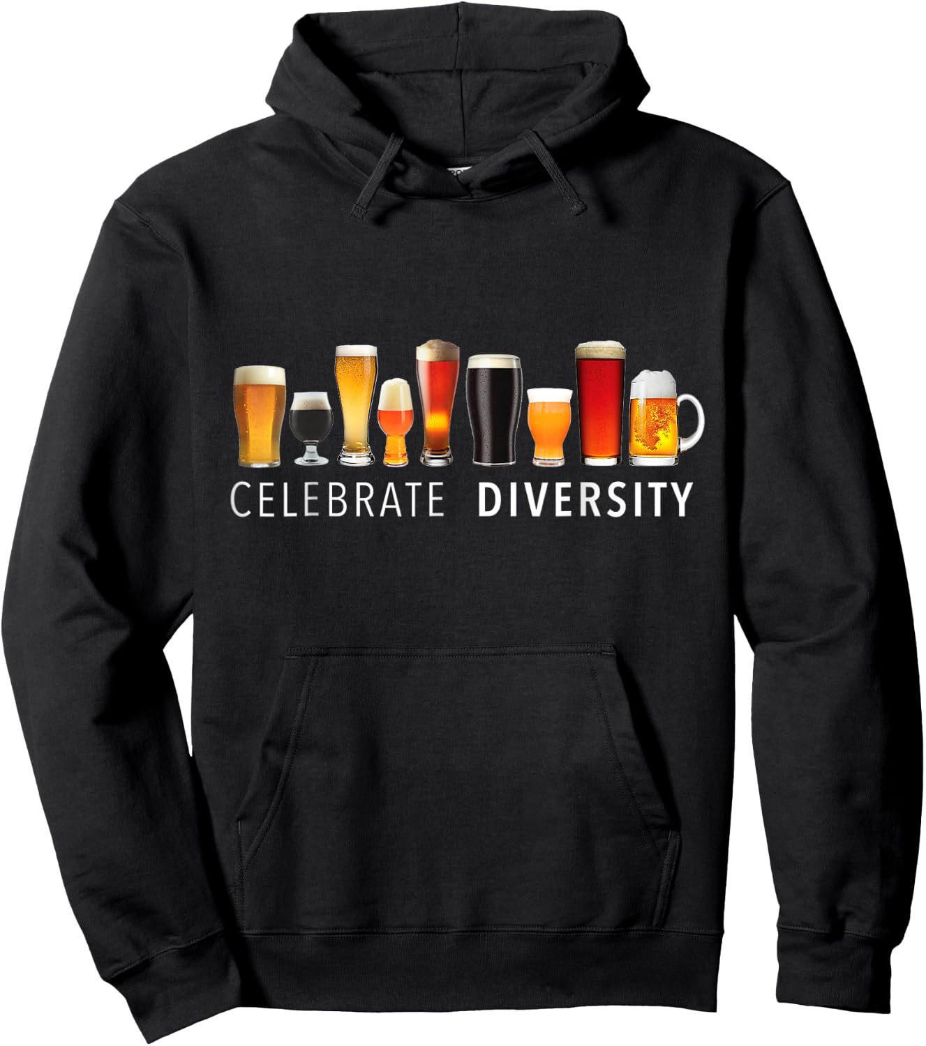 Celebrate Diversity Craft Beer Drinking Hoodie - Hoodie | Black