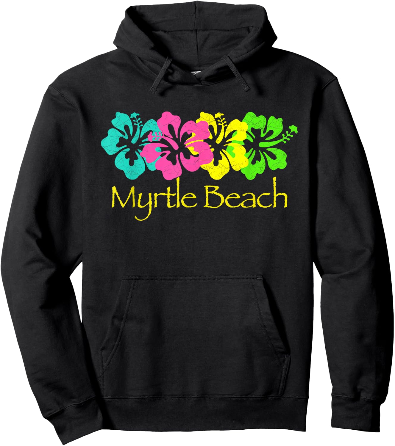 Myrtle Beach Tropical Beach Design/Myrtle Beach Surf Hoodie - Hoodie | Black