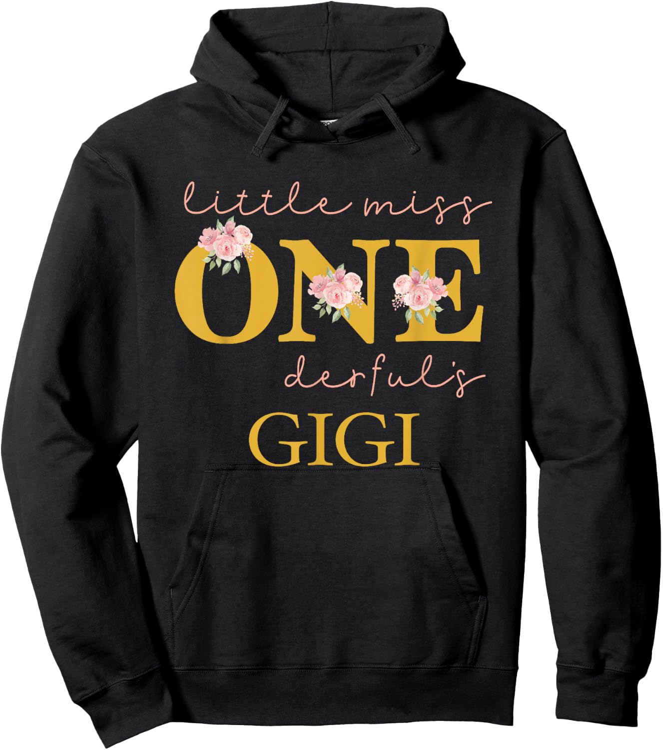 Gigi Little Miss Onederful Birthday Party 1 Year Old Girl Hoodie - Hoodie | Black